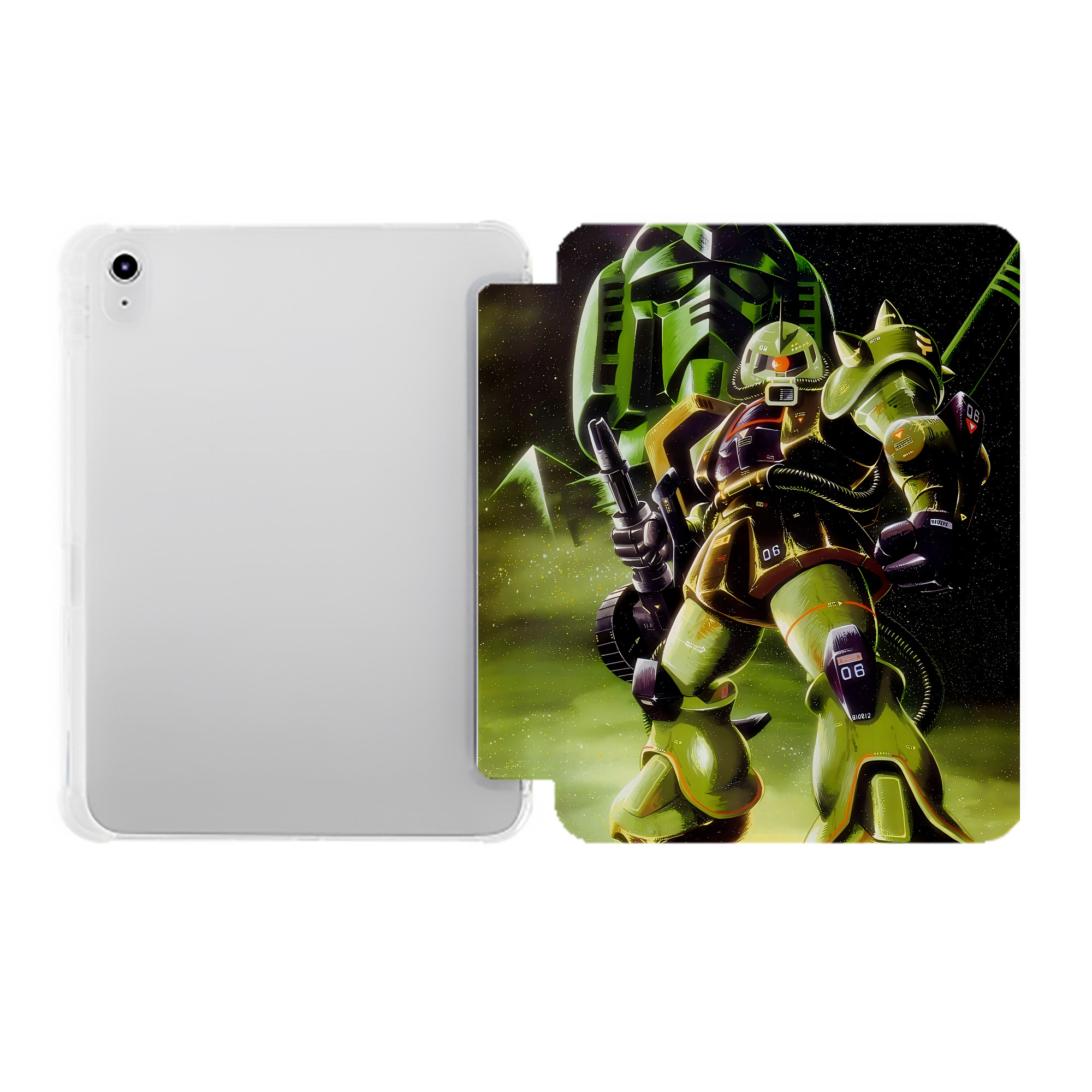 （画像用） 機動戦士ガンダム Mobile Suit Gundam IPad ケース ペン収納付き 三つ折りスタンド PUレザー×シリコン 対応機種9.5/10.5/10.9インチ